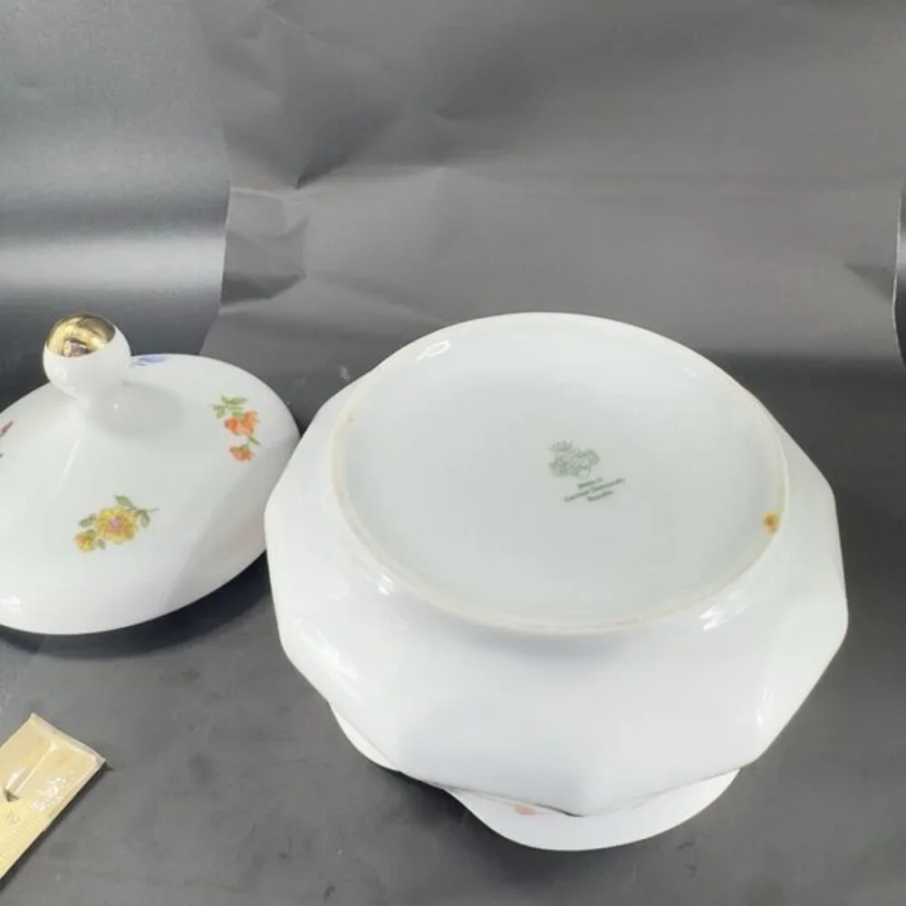JL Menau Graf Von Henneberg Fine Porcelain Canister Jar Large‎ Sugar Bowl W Lid